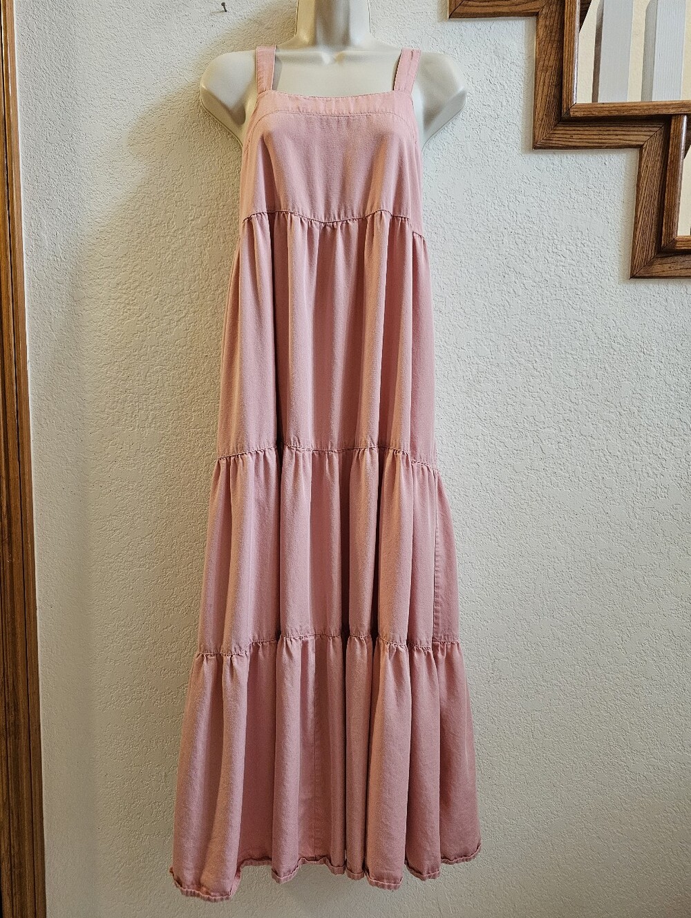 The Drop Britt Pink Tiered Maxi Sundress Size XS